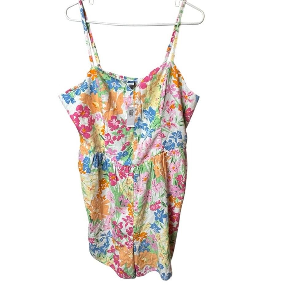 Old Navy Women’s Floral Thin Strap Pocket Romper Sz XL